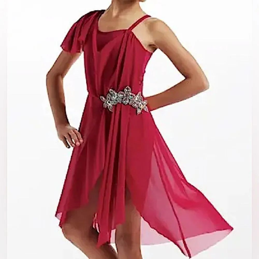 Weissman dance costume red lyrical dress Shine Your Light
15118 MC-Medium child